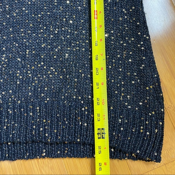 CHAPS sequin v-neck sweater black/gold M - Picture 6 of 6